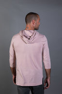 Men's 3/4 Sleeve Cowl Neck Visor Hoodie — Mika Jaymes (view 16)