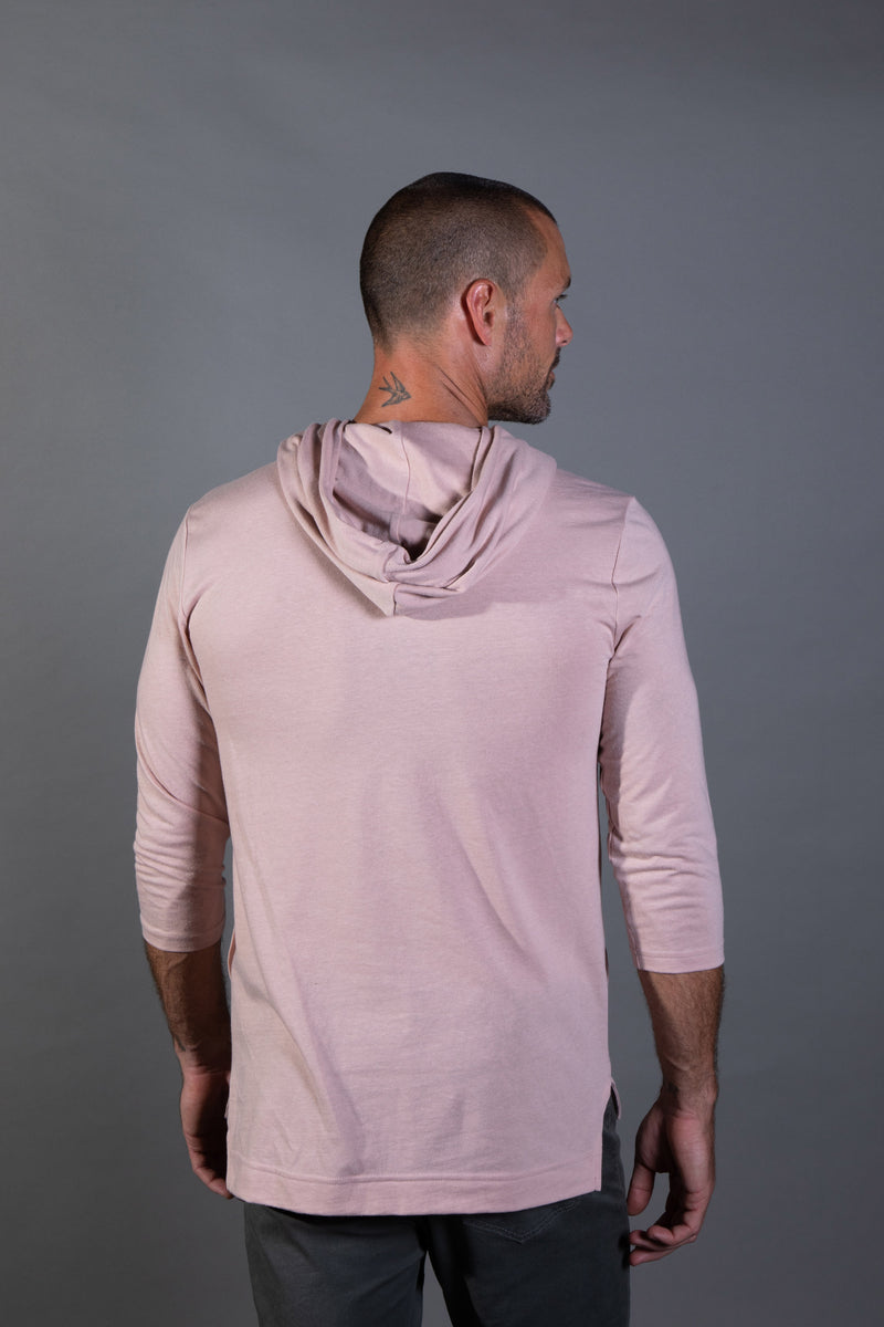 Men's 3/4 Sleeve Cowl Neck Visor Hoodie – Mika Jaymes
