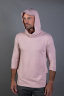 Men's 3/4 Sleeve Cowl Neck Visor Hoodie — Mika Jaymes (view 17)