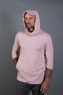 Men's 3/4 Sleeve Cowl Neck Visor Hoodie — Mika Jaymes (view 18)