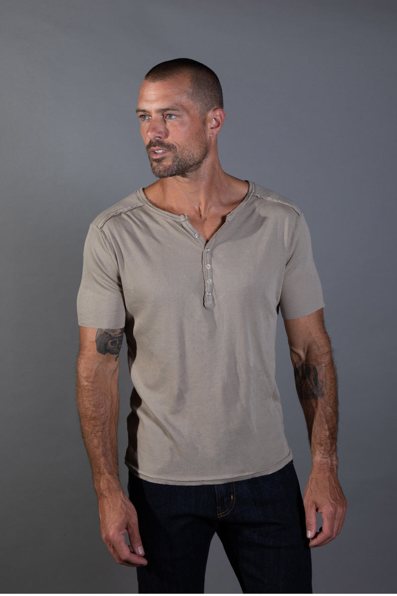 Men's Henley Short Sleeve — Silver Mink