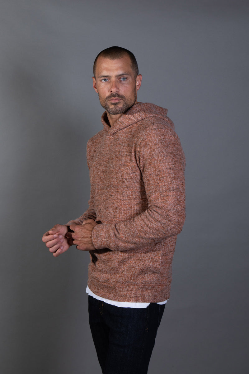 Men's Soft Knit Melange Pullover Hoodie — Antique