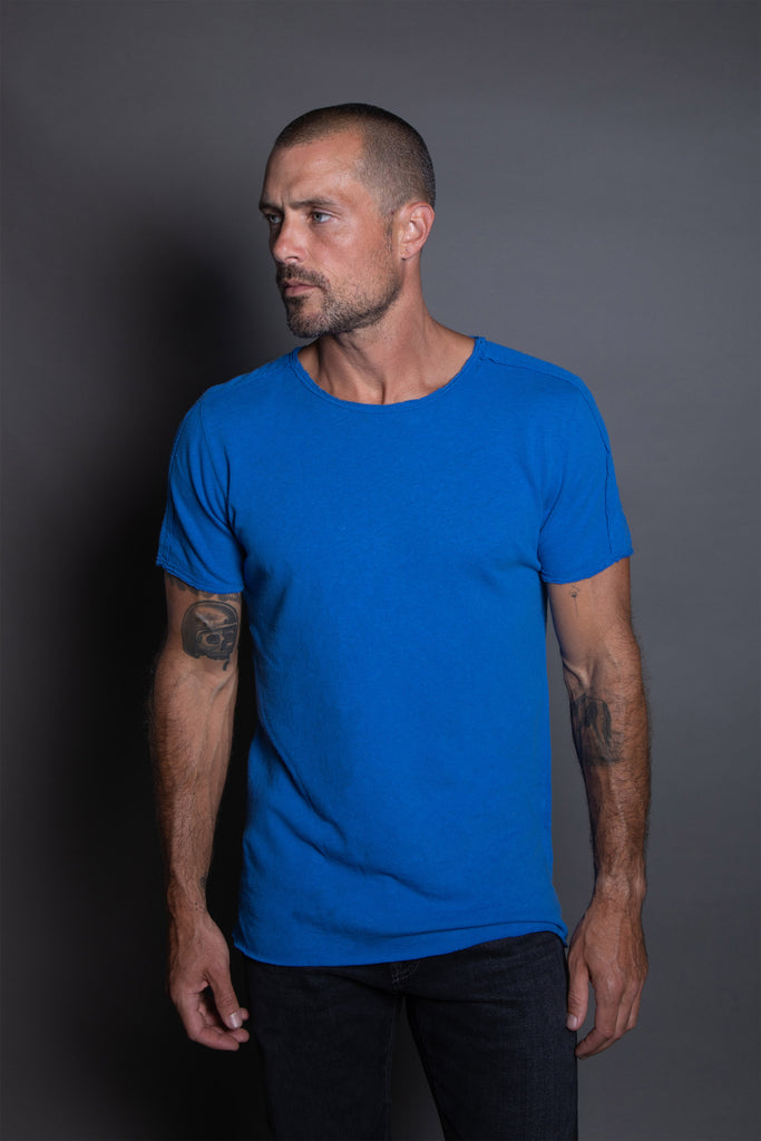 Men's Cotton Linen Patch Sleeve Tee – Mika Jaymes