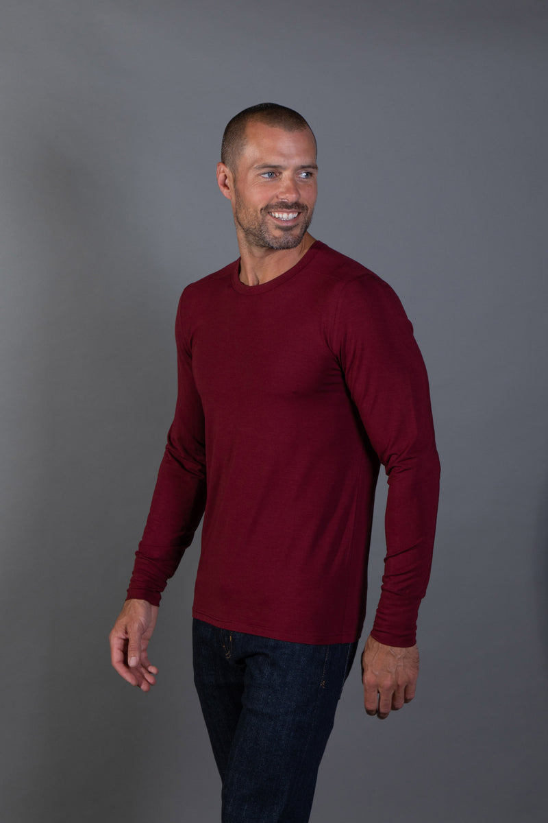 Men's Dylan Modal Long Sleeve Tee — Maroon