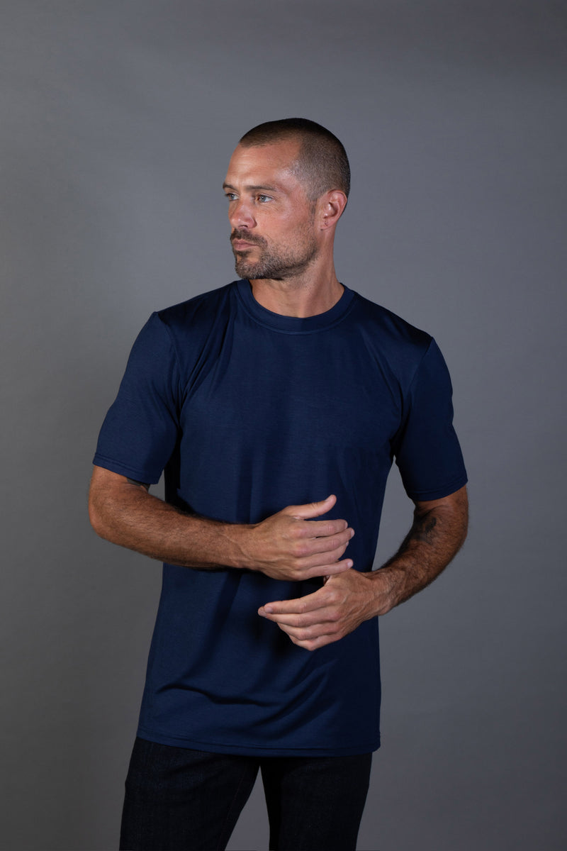 Men's Modal Oversized Crew Tee — Navy