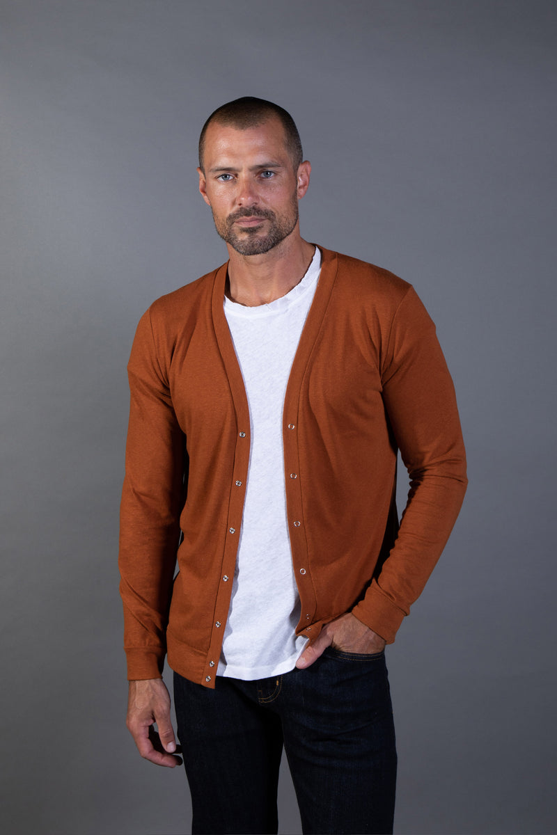 Men's Tri-Blend Cardigan Sweater — Antique