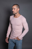 Men's Linen Blend Wide Cuff Long Sleeve Tee — Mika Jaymes (view 8)