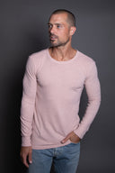 Men's Linen Blend Wide Cuff Long Sleeve Tee — Mika Jaymes (view 9)