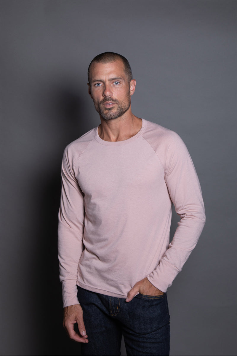 Men's Cameron Tri-Blend Long Sleeve Tee — Dust Rose