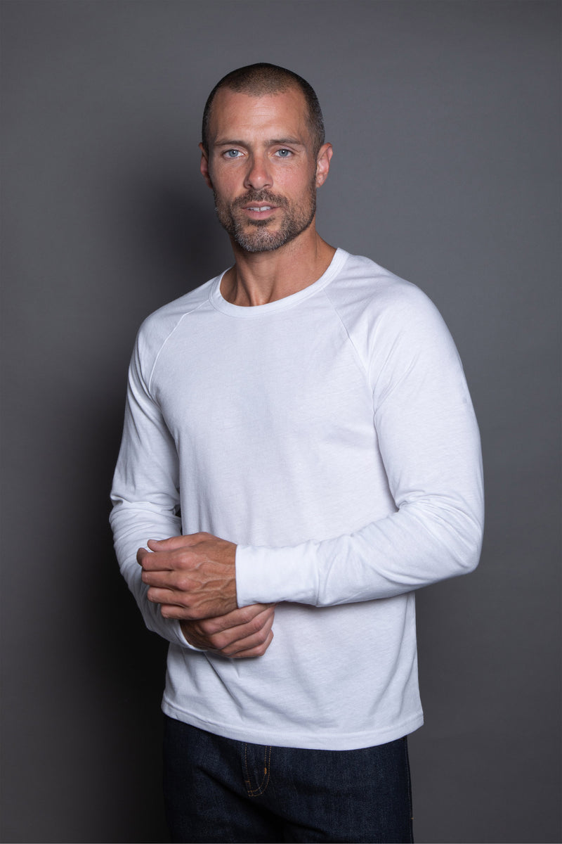 Men's Cameron Tri-Blend Long Sleeve Tee — White