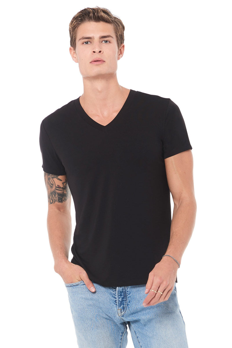 Men's Modal Classic V-Neck Tee — Black