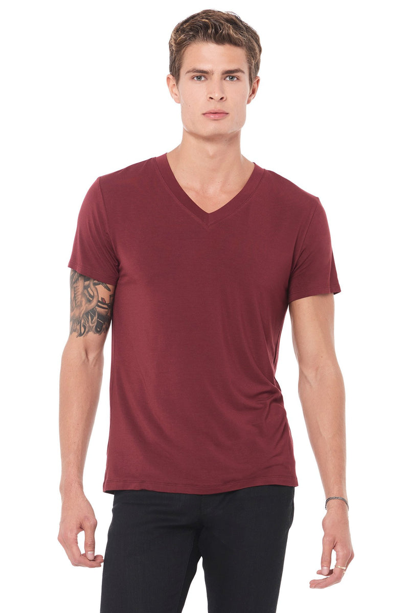 Men's Modal Classic V-Neck Tee — Maroon