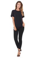 Women's Modal Crew Neck Tee - Black - view 2