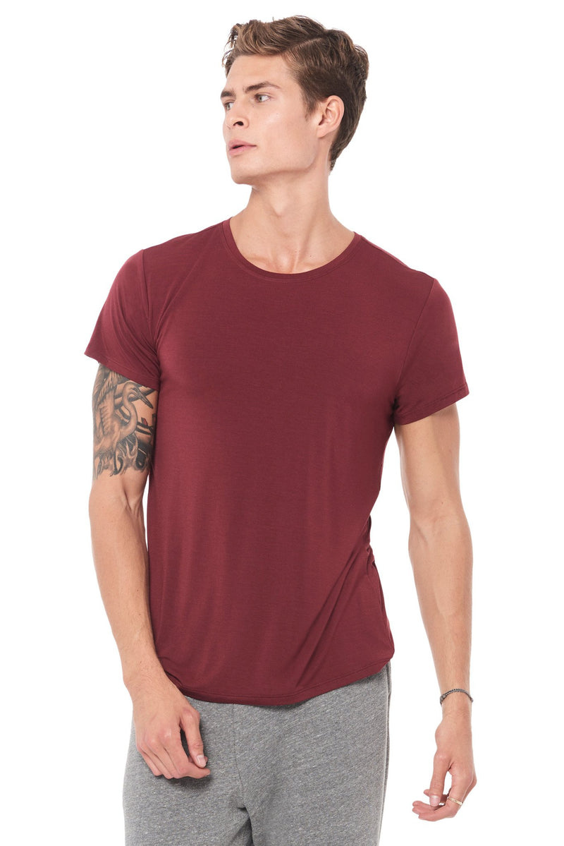 Men's Modal Crew Neck Tee — Maroon