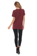 Women's Modal Crew Neck Tee - Maroon - view 4