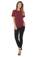 Women's Modal Crew Neck Tee - Maroon - view 3