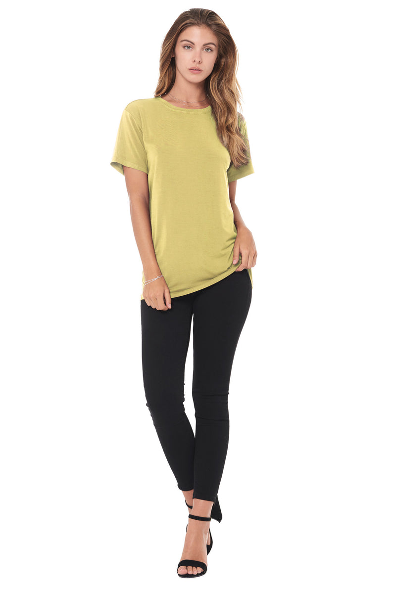 WOMEN'S MODAL CREW NECK TEE - MOSS — MOSS