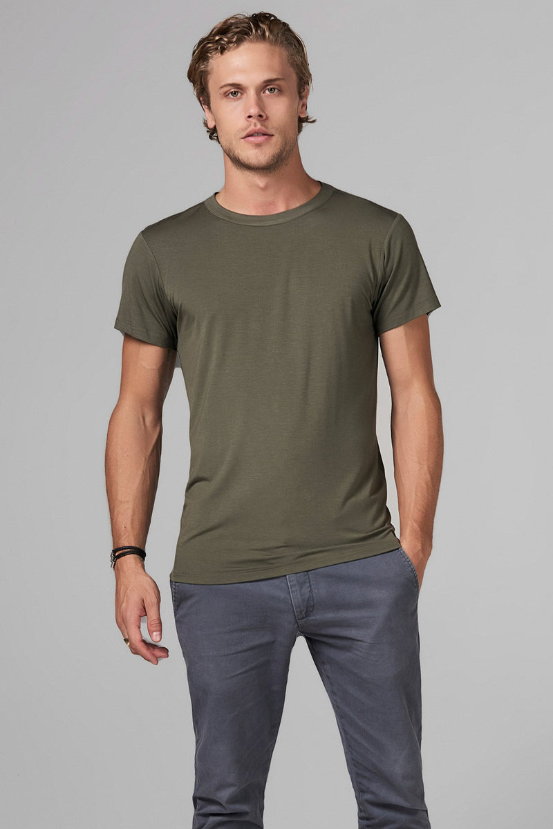 Men's Modal Relaxed Crew Neck Tee — Army