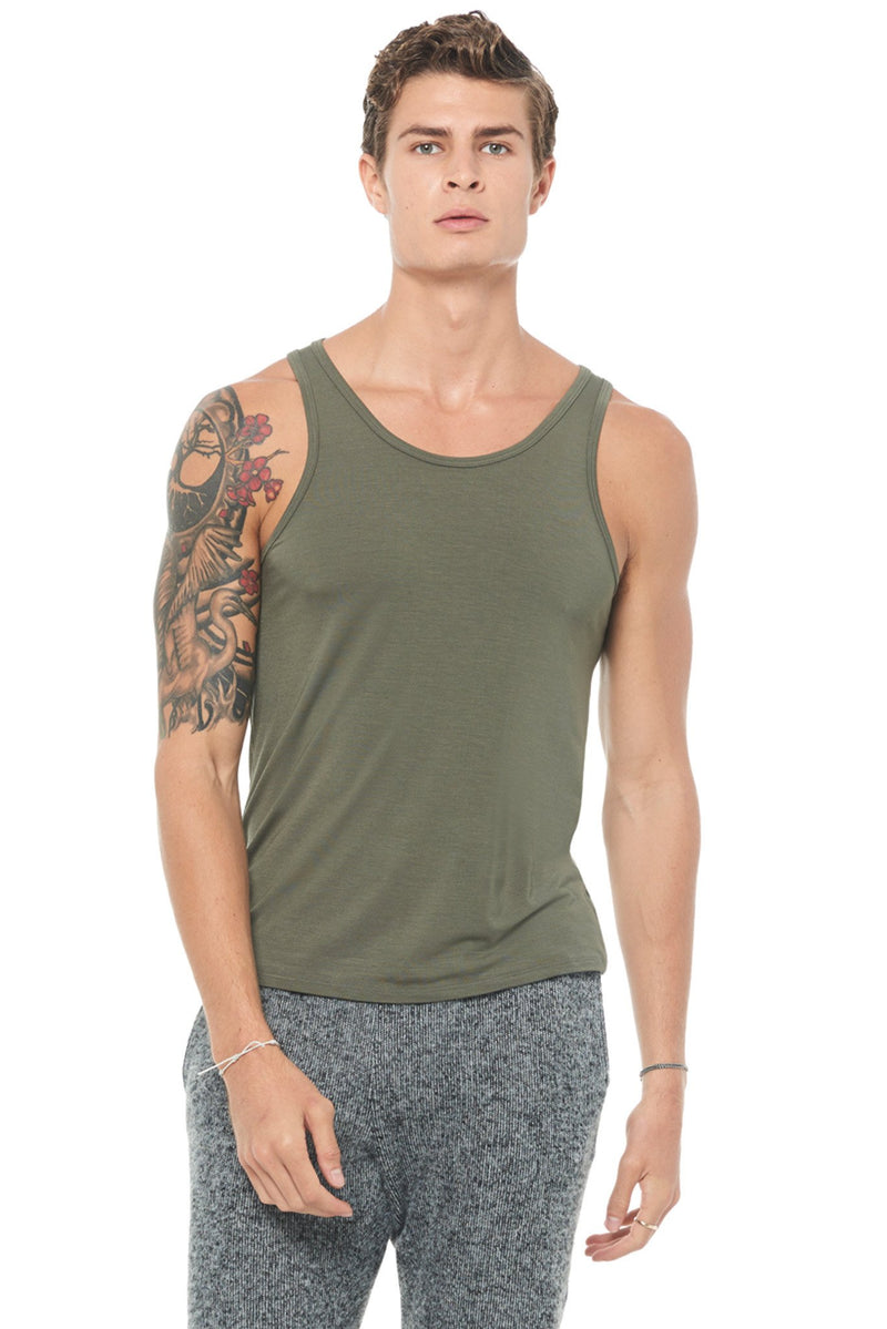 Men's Modal Scoop Neck Tank Top — Army