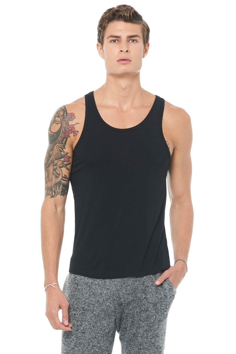 Men's Modal Scoop Neck Tank Top — Black