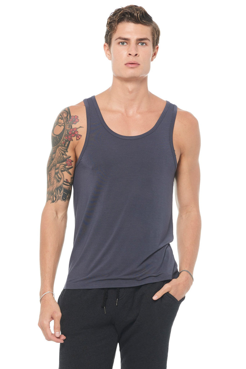 Men's Modal Scoop Neck Tank Top — Graphite