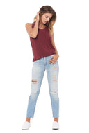 Women's Modal Scoop Neck Tank Top - Maroon - view 2