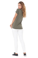 Women's Modal V-Neck Tee - Army - view 5
