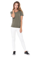 Women's Modal V-Neck Tee - Army - view 3
