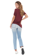 Women's Modal V-Neck Tee - Maroon - view 5