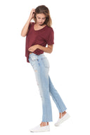 Women's Modal V-Neck Tee - Maroon - view 4