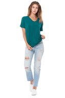 Women's Modal V-Neck Tee - Teal - view 2