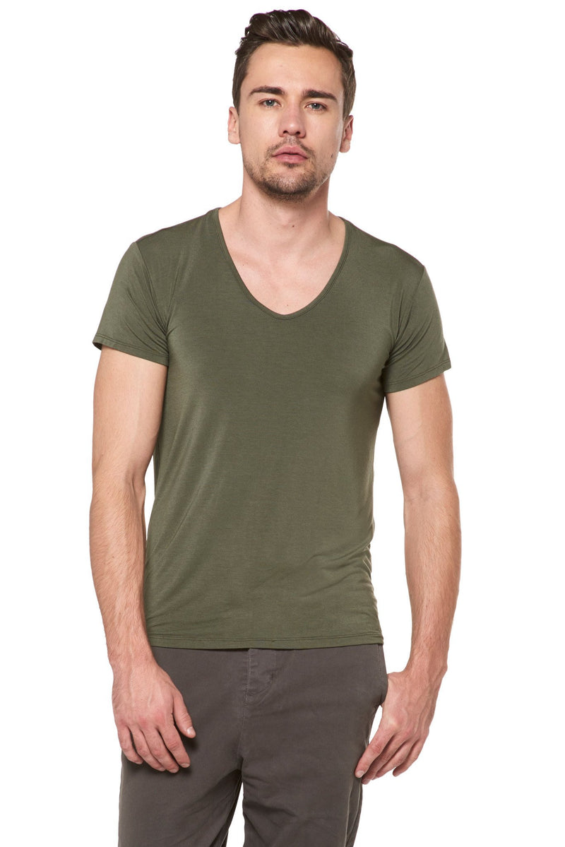 Men's Modal V-Neck Tee — Army