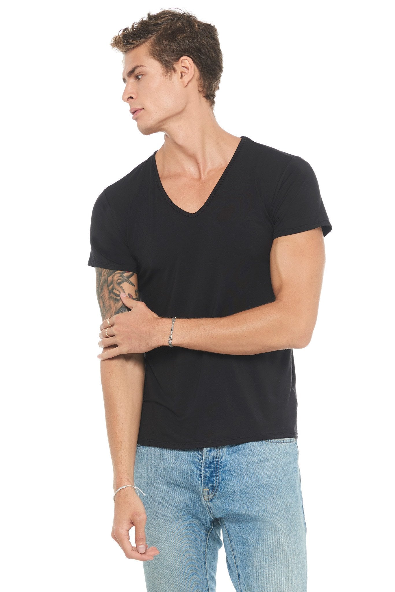 Men's Modal Modern V-Neck Tee Shirt – Mika Jaymes