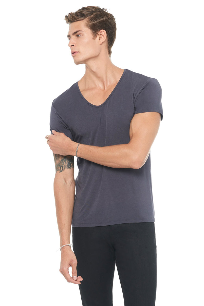 Men's Modal V-Neck Tee — Graphite