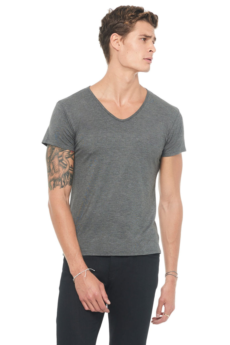 Men's Modal V-Neck Tee — Heather Grey