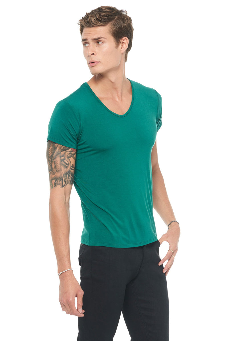 Men's Modal V-Neck Tee — Teal