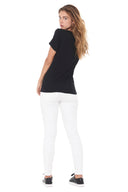 Women's Modal Wide Neck Tee - Black - view 4