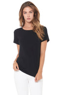 Women's Modal Wide Neck Tee - Black
