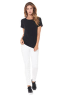 Women's Modal Wide Neck Tee - Black - view 2