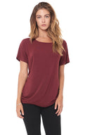 Women's Modal Wide Neck Tee - Maroon