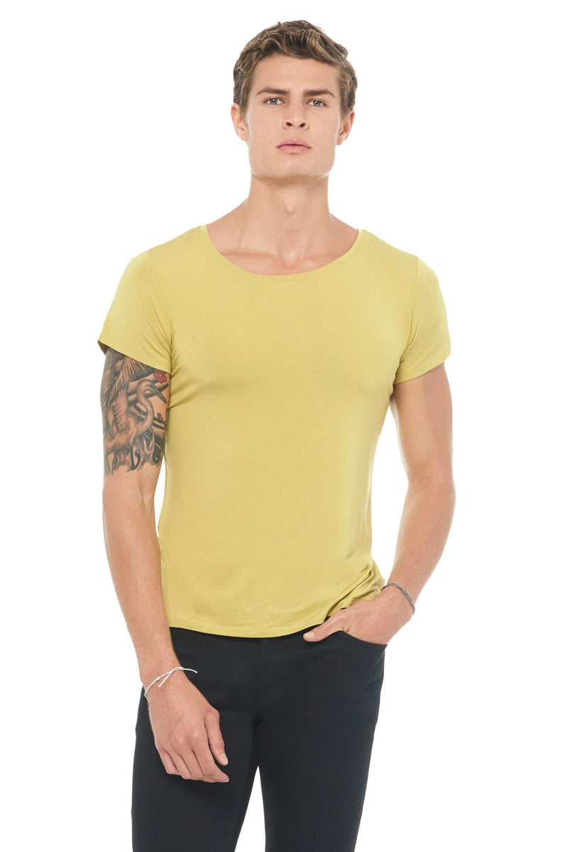 Men's Modal Wide Neck Tee — Moss