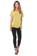 Women's Modal Wide Neck Tee - Moss - view 2