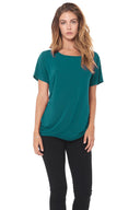 Women's Modal Wide Neck Tee - Teal