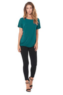 Women's Modal Wide Neck Tee - Teal - view 2
