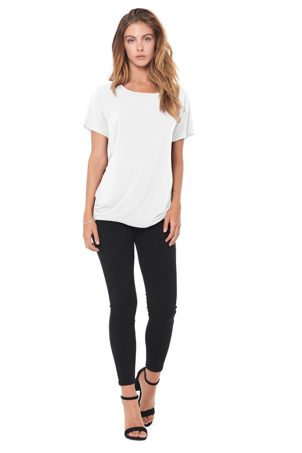 WOMEN'S MODAL WIDE NECK TEE - WHITE