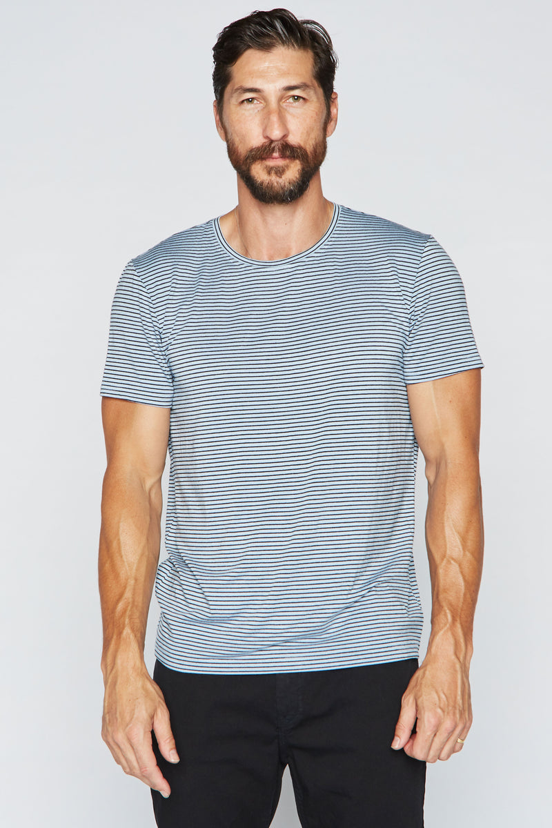 Men's Crew Neck Stripe Tee - Blue / Black — Default