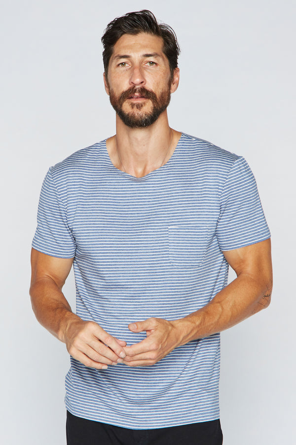 Men's Sailor Pocket Stripe Tee - Blue/White