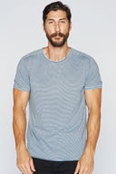 Men's Raw Edge Patch Sleeve Stripe Tee - view 7