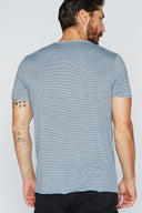 Men's Raw Edge Patch Sleeve Stripe Tee - view 8