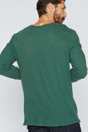 Men's Linen Blend Wide Cuff Long Sleeve Tee - view 2